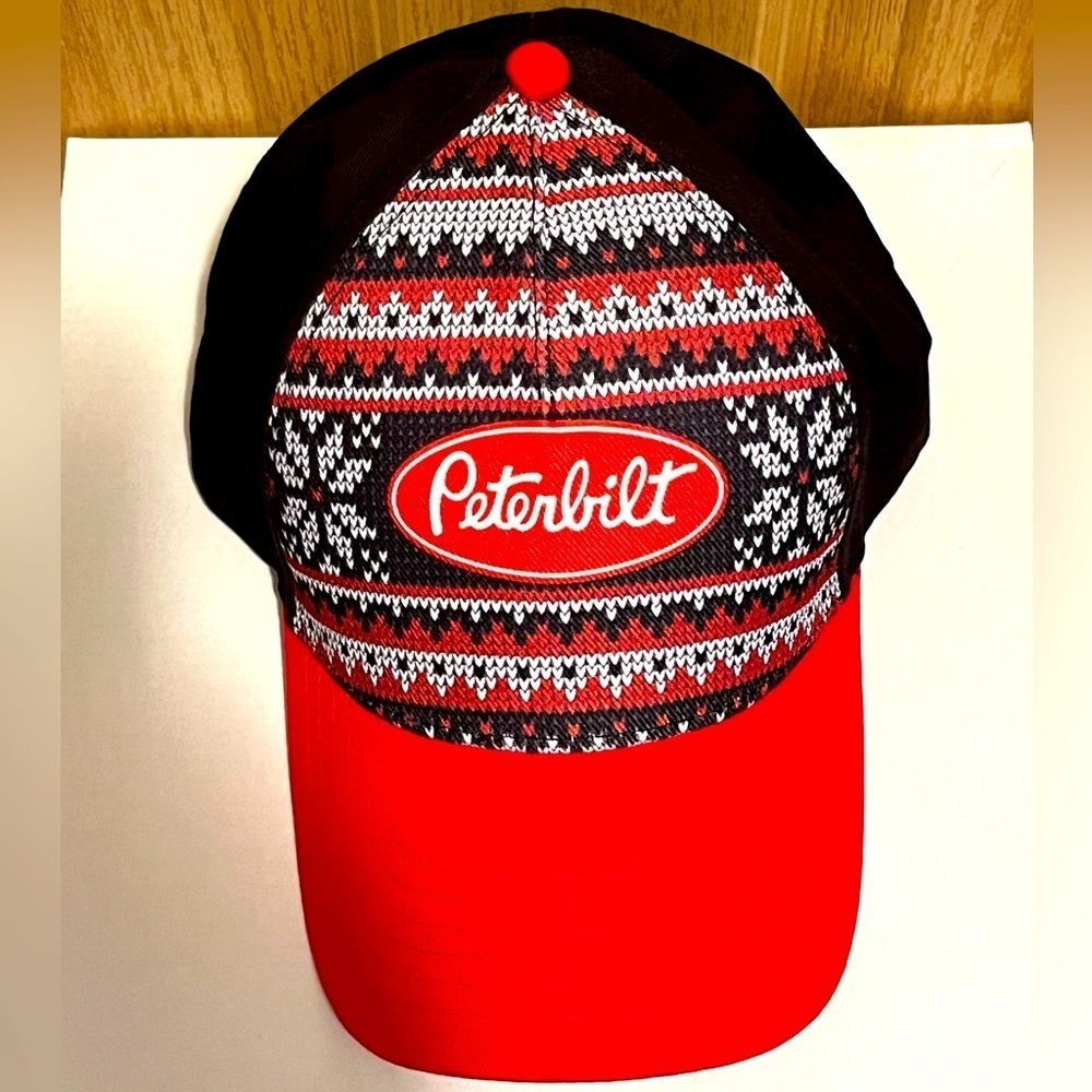 Peterbilt Trucks Black & Red Ho-Ho-Ho Holiday Print Hat/Cap